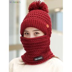 "SPECIFICATIONS 1. Material: Acrylic Fibers 2. Color: Black, Gray, Pink, Red, Beige 3. Hat Length: 48cm / 18.90\" 4. Hat Circumference: 44cm / 17.32\" 5. Scarf Length: 19cm / 7.48\" 6. Scarf Circumference: 44cm / 17.32\" FEATURES 1. Made of thick warm knitting material, added thermal plush inside the scarf for extremely warm feelings. 2. Fashion and effectively keep your head, ears and neck in warmth in cold weather. 3. Easy to wash and dry. A great set of hat and scarf for head and neck, many w Winter Outdoor Bonnet - One Size Fits Most, Winter Windproof Beanie One Size, Windproof Beanie For Winter, One Size Fits Most, Winter Windproof Beanie One Size Fits Most, Windproof Winter Hats One Size, One Size Windproof Winter Hats, Windproof One Size Winter Hats, Winter Brimmed Knitted Bonnet, Winter Outdoor Crochet Hat, One Size