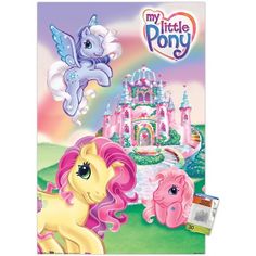 my little pony book with pictures of the princess and her ponies in front of it