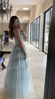 PSY833,Sweet Light Blue Tulle Prom Dresses,Ruffles Pleated Baby Blue Evening Formal Gown on Storenvy Prom Dresses Ruffles, Layered Prom Dress, Blue Tulle Prom Dress, Dresses Ruffles, Tulle Prom Dresses, Prom Dresses Elegant, Junior Prom Dresses, Looks Party, Blue Tulle