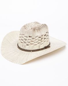 Cody James Men's 15X Bangora Twist Cord Cowboy Hat, Natural White Country Style Hat In Toquilla Straw, White Country Hat In Toquilla Straw, White Country Style Toquilla Straw Hat, White Toquilla Straw Hat For Country Events, White Curved Brim Straw Hat For Country Events, White Western Toquilla Straw Hat, White Toquilla Straw Country Fedora, White Fitted Country Straw Hat, White Fitted Country Style Straw Hat