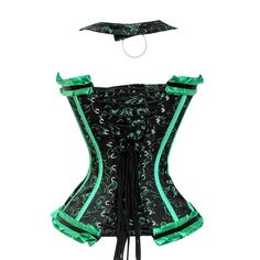 This Brocade Green Floral Over Bust Corset is versatile Steampunk Corset and can be used for tight-lacing, shaping, and waist training, making it an excellent investment for anyone looking to achieve their desired body shape & Attractive Look. It also provides solid support for the lumbar, middle, and lower back. Additionally Wearing This Green Floral corset during work can also lead to posture improvement. The Heavy Duty Steel Boned Corset is crafted using premium-grade materials, guaranteeing Over Bust Corset, Posture Improvement, Desired Body, Black Leather Corset, Steampunk Corset, Steel Boned Corsets, Floral Corset, Lace Tights, Overbust Corset