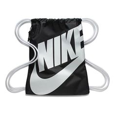 Nike Heritage Gym Sack Drawstring backpack 'Black White' CK0969-011 Gym Sack, Cinch Sack, Pink Gym, Nike Bags, Elite Socks, Fabric Bag, White White, Black Backpack, Nike Sportswear