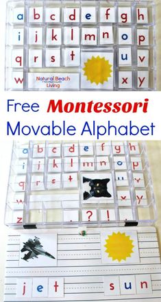 the free printable montessoi movable alphabet game for kids to play with