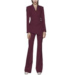 20% wool / 80% polyester. Flat. Include Blazer + Pants. Peak Lapel. Center Vent. Single Buttons. Real pocket. Full lined. Machine wash / Hand wash. Color or size customization please note in the order Burgundy Suit Women, Womens Suit Vest, Blazer Suit Women, Burgundy Blazer, Burgundy Suit, Lapel Blazer, Peak Lapel, Suit Vest, Outfit Combinations