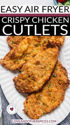 crispy chicken cutlets on a paper plate