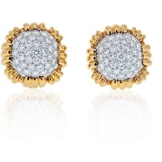 Get ready to dazzle with these exquisite David Webb 18K Yellow Gold 7.00 Carat Pave Set Cushion Shaped Diamond Clip Earrings! Imagine the radiant sparkle of round cut diamonds, totaling an impressive 7.00 carats, beautifully arranged in a button-shaped design.Crafted with precision and passion, these earrings feature a platinum center, enhancing the brilliance of the diamonds. The 18K Yellow Gold frame adds a touch of warmth and elegance, making these earrings a versatile choice for both casual Luxury Formal Earrings With Single Cut Diamonds, Luxury Formal Diamond Earrings With Brilliant Cut, Luxury Diamond Earrings With Brilliant Cut For Formal Events, Luxury Diamond Earrings With Brilliant Cut For Formal Occasions, Luxury Formal Cluster Earrings With Single Cut Diamonds, Luxury Earrings With Single Cut Diamonds, Luxury Diamond Cluster Earrings, Luxury Diamond White Earrings With Pave Setting, Formal Pave Setting Diamond Earrings