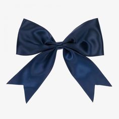 a large blue bow on a white background