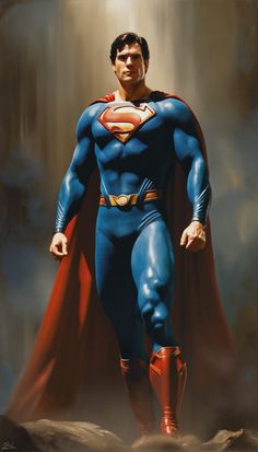 a painting of a man dressed as superman