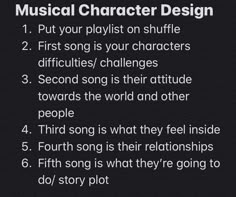 an image of musical character design with the words, put your playlist on shuffle