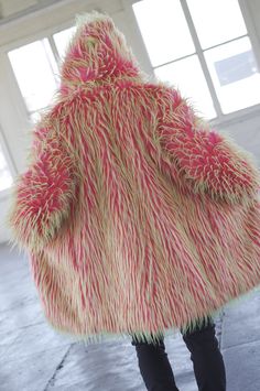 Neon Pink Monster Trippy Funky Fuzzy Rave Festival Fur Disco - Etsy Faux Fur Coats Outfit, Burning Man Clothing, Pink Monster, Men Costume, Mens Fur Coat, Rave Fits, Burning Man Costume, Burning Man Fashion, Burning Man Outfits