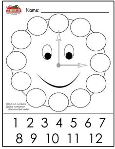 a worksheet for numbers 1 - 10 with a smiling face