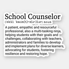 the words school counselor are written in two different languages, one is white and the other is black