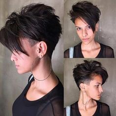 Undercut Long Hair, Undercut Designs, Funky Short Hair, Short Hair Undercut, Edgy Short Hair, Sassy Hair, Edgy Hair, Penteado Cabelo Curto, Short Pixie Haircuts