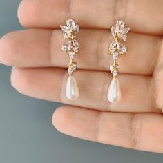 Homecoming Earrings, Pearl Dangle Earrings Wedding, Wedding Day Earrings, Wedding Earrings Bride, Pearl Drop Earrings Bridal, Wedding 2025, Bride Earrings, Cz Earrings, Pearl Earrings Dangle