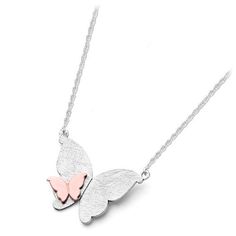 Simply Stated White & Rose Gold Butterfly Necklace Gold Butterfly Necklace, Rose Gold Butterfly, Butterfly Necklace Gold, White Gold Chain, Diamond Jewel, White Gold Chains, Necklace Design, Butterfly Jewelry, Gold Butterfly