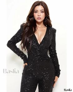 Baslia - Sophisticated Shimmering Deep V-Neck Jumpsuit infused with a Subtle Glamour Formal Romper, Club Jumpsuit, Sleek Jumpsuit, Taylor Swift Tour Outfits, Rompers Dressy, Belted Romper, Sequin Rompers, Sequin Jumpsuit, Taylor Swift Outfits