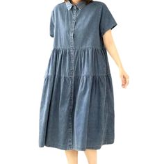 Feel the nostalgia of the Y2K era and the vibrancy of the 2023 Spring-Summer Collection with this amazing medium wash medium-wash women's jean dress! Exuding both elegance and edge. this fit and flare casual dress is the perfect addition to your wardrobe.Why You'll Fall In LoveTailored to perfection with intricate painted prints. a sanded finish. and a unique combination of suspenders and a buttoned closure for added style. this dress is sure to make you stand out in any crowd.Unmissable Highlig Flare Dress Casual, True Spring, Womens Denim Dress, Y2k Era, Jean Dress, Denim Flares, Casual Elegance, Relaxed Style, Denim Fabric