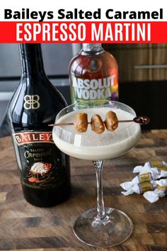 This Salted Caramel Espresso Martini recipe is a favourite sweet cocktail to serve at Christmas featuring vodka, Baileys, coffee & caramels.