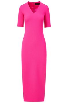 BRANDON MAXWELL-V-Neck Sheath Dress- Silk Pajama Pants, Pink Sheath Dress, Satin Cocktail Dress, Brandon Maxwell, Classy Work Outfits, Silk Mini Dress, Elbow Length Sleeve, Vest Dress, Cute Fashion