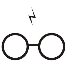 harry potter's glasses with a lightning bolt coming out of the top right corner