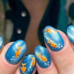 Fishing Lure Nails, Fish Nail Art, Fish Nails, How To Do Nails, Cute Nails, Nails