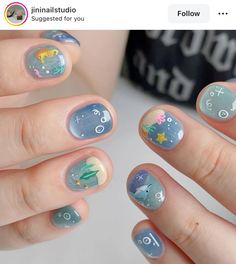 Nail Art Fish, Fish Manicure, Nailart Cute, Fish Nail Art, Fish Nails, Hello Nails, Glamour Nails, My Tattoo