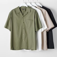 Open Collar Short-Sleeve Shirt | UNIQLO US Styling Ideas, Uniqlo, Shirt Sleeves, Short Sleeve Shirt, Sleeve Shirt, Collar