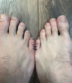 49 Pretty Toe Tattoo Ideas & FAQs - Tattoo Twist |   best couple tattoos unique Toe Tattoo, Partner Tattoos, Cousin Tattoos, Maching Tattoos, Toe Tattoos, Cute Matching Tattoos, Small Matching Tattoos, Matching Best Friend Tattoos