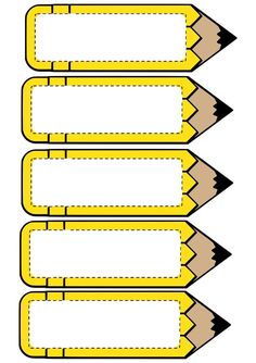 four pencils lined up in the shape of a rectangle with one end cut out