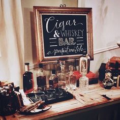 Wedding Cigars, Whiskey Bar, Diy Event, Gatsby Wedding, 40th Birthday Parties, 50th Birthday Party