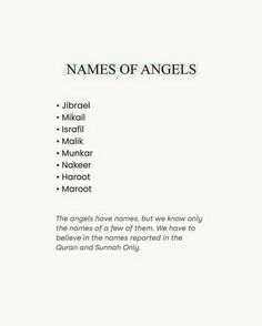 the names of angels are shown in this page, and it's not very easy to read