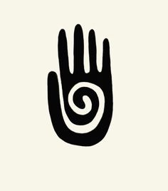 a hand with a spiral design on it