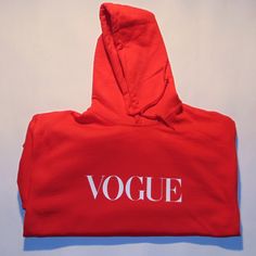 Vogue Hoodie Red Color Hoodie Are True To Size 100%Cotton Unisex Hoodie Red Vogue, Urban Outfitters Sweatshirt, Crop Sweatshirt Hoodie, Urban Outfitters Shirts, Swag Design, Tiger Hoodie, Armor Hoodie, Streetwear Grunge, Makeup Clothes