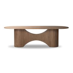 an oval wooden table with curved legs