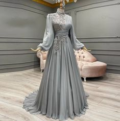 Elegant Women Muslim Evening Dresses Long Sleeve Hijab Evening Dresses Long Sleeve, Lace Kaftan, Muslim Evening Dresses, Long Sleeve Evening Gowns, Womens Prom Dresses, Long Sleeve Evening Dresses, Lace Chiffon, Chiffon Gown, Dresses Long Sleeve