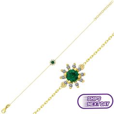 Features Yellow gold, white diamond and emerald Material: Solid Gold (not gold plated or gold filled) Available Gold Color: Yellow gold, rose gold and white gold Karat: 14 K (585) Diamond weight: 0.05 ct Emerald weight: 0.05 ct Gold grams: 1.40 gr Diamond color: F-G Color Made to order Attention Next day shipping is for a yellow gold bracelet. ★ ★ ★ I ship my products in a gift box. A tool and gift to make your loved ones and yourself happy. I design my products with modernity and elegance suita Green Gold Plated Bracelet As A Gift, Green Gold-plated Bracelet As Gift, Fine Jewelry Diamond Bracelet For May Birthstone, Fine Diamond Bracelet For May Birthstone Gifts, Gold Emerald Bracelet As Gift, Gold Emerald Bracelets As A Gift, Gold Emerald Bracelet For Gift, Gold Emerald Bracelet Gift, Elegant Christmas Bracelet Jewelry