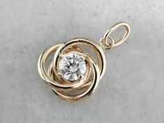 0.30CT Round Moissanite Love Knot Pendant Necklace 14K Yellow Gold Plated Silver | eBay Fancy Design, Necklace Bridal, Antique Pendant, Love Knot, Solitaire Pendant