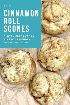 the best gluten free vegan cinnamon roll scones are on parchment paper