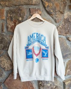 Our 50/50 Preshrunk Cotton/Polyester thrifted sweatshirts are meaningfully distressed. Each piece is one of a kind, and colors/distressing may vary from shirt to shirt. Pairs well with vintage denim and your favorite kicks.The details: - 50/50 Preshrunk Cotton/Poly Blend- Unisex Fit - Meaningfully Distressed, each piece unique- Colors + Distressing may vary Vintage Distressed Acid Wash Sweatshirt, Vintage Distressed Crew Neck Sweatshirt, Faded Vintage Washed Sweatshirt, Retro Soft-washed Crew Neck Sweatshirt, Vintage Crew Neck T-shirt Made In Usa, The Beach Boys, Online Purchase, Online Retail, Pop Up Shop