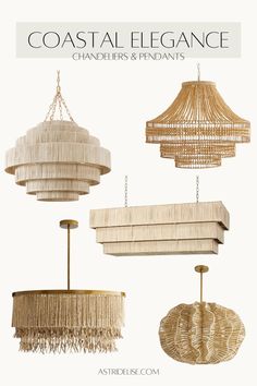 chandeliers and pendants are featured in the article coastal elegance