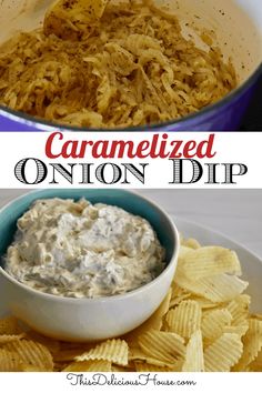 this is an image of caramelized onion dip