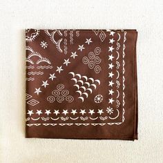 Brown Bandana Print Bandana For Festivals, Brown Bandana With Bandana Print For Festival, Festival Brown Bandana With Bandana Print, Brown Cotton Bandana With Bandana Print, Hippie Cotton Bandana For Festivals, Retro Bandana With Bandana Print For Festivals, Bohemian Brown Bandana For Festival, Casual Brown Bandana One Size Fits Most, Casual Brown Adjustable Bandana