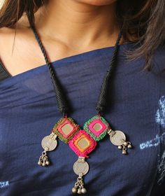 Brocade Jewelry, Navratri Jewellery, Hand Painted Necklace, Work Necklaces, Gold Bead Earrings, Traditional Embroidery, Fabric Earrings