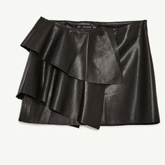 Brand New With Tags :: 3 Available :: Faux Leather Effect :: Mini Skirt :: Side Zip Fastening :: Front And Back Frills Chic Black Leather Mini Skirt, Elegant Zara Mini Skirt With Ruffles, Elegant Leather Skirt For Going Out, Chic Zara Mini Skirt With Ruffles, Elegant Leather Mini Skirt For Going Out, Elegant Zara Faux Leather Skirt, Zara Fitted Faux Leather Skirt, Chic Zara Mini Skirt For Going Out, Chic Zara Mini Skirt For Night Out