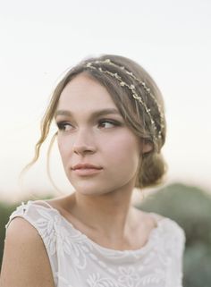 Matilda | Bridal Hair Adornments | Hushed Commotion Matilda Hair, Grecian Hairstyles, Double Headband, Bridal Hair Chain, Lace Headpiece, Floral Hair Vine, Gold Hair Vine, Crystal Hair Vine, Hair Chains