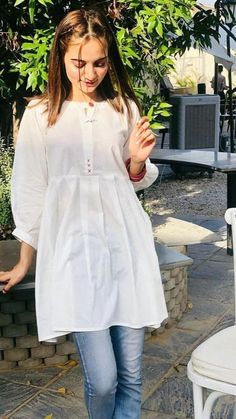 Skirts For Fall, Short Frock, Maxi Dress Designs, Simple Kurta Designs, Simple Kurti Designs, Casual Indian Fashion, Stylish Short Dresses, Pakistani Dresses Casual, Trendy Dress Outfits