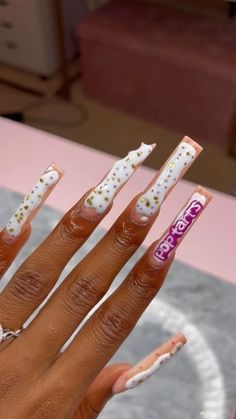 Extra Nails Designs, Xl Nails Design, Money Nail Art, Money Nails Designs, Exotic Nail Designs, Money Nails, Food Nails, Pop Tart, Punk Nails