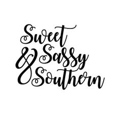 sweet and sassy southern hand written lettering with black ink on a white background stock illustration