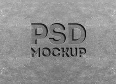 the word psd mockup is shown in black and white