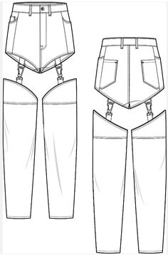 the front and back views of shorts